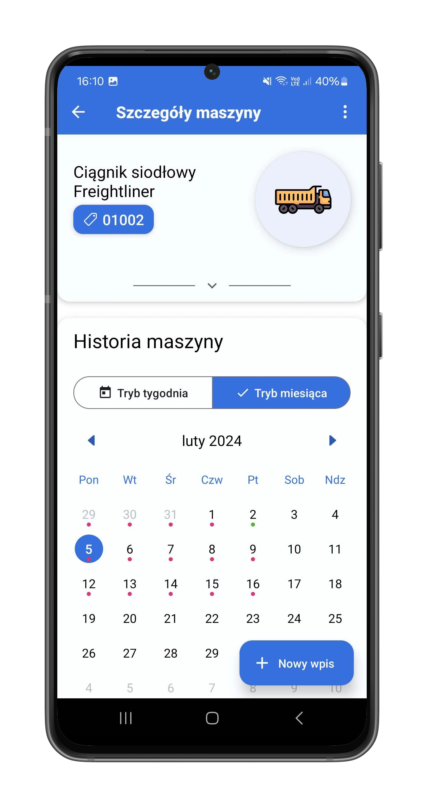 Szczegóły maszyny